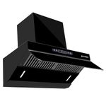 Faber 90cm 1500m³/hr Autoclean Kitchen Chimney|Digital Display|Filterless|Slant Body|T-Shape Panel|Touch+Gesture|12Yr on Motor,5Yr Comprehensive Warranty by Faber|Hood Alpine FL HC BK 90, Matt Black