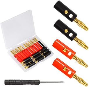 SPEEDWOX 20 Pcs 4mm Screw Type Banana Plugs Gold Plated Banana Speaker Audio Speaker Wire Cable Connectors with Plastic Storage Box and Screwdriver (Black and Red)