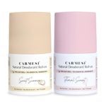 Carmesi Natural Underarm Roll On Deodorant Combo | 95% Natural + 5% Essential Ingredients | For Fresh Underarms All Day | No Alcohol & Aluminium | Sweet Summer & Floral Sunset (2 x 50 ml)