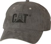 Caterpillar Men's Trademark Microsuede Hats with Embroidered Front, Curved Bill with Contrast, and Strap Back Closure Baseball Cap, Graphite, One Size