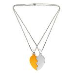 RICH AND FAMOUS Heart Collection Gold Silver Love Heart Two Piece with Chain for Men & Women