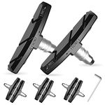 Alritz Bike Brake Pads Set 3 Pairs Road Mountain Bicycle V-Brake Blocks Shoes with Hex Nut and Shims No Noise No Skid 70mm