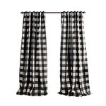 Elrene Home Fashions Farmhouse Living Grainger Buffalo-Check Blackout Window Curtain, Living Room and Bedroom Drape with Rod Pocket Tabs, 52" x 84", Black, 1 Panel