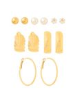 Yellow Chimes Earrings for Women and Girls | Fashion Gold Stud and Hoop Set | Gold Plated Hoop and Studs Earring | Western Hoop Earrings Combo | Accessories Jewellery for Women | Birthday Gift for Girls and Women Anniversary Gift for Wife