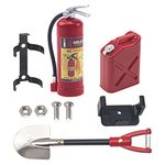 HIRCQOO 1/10 RC Scale Fire Extinguishers & Mini Fuel Tank & Metal Shovel Decoration Accessories Compatible with Traxxas TRX4 Axial SCX10 Redcat Gen7 D90 TF2 Tamiya CC01 HSP 1/10 RC Rock Crawler (Red)