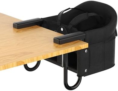 Portable Hook On High Chair for Babies & Toddlers from 6-36 Months,Clip On Baby Seat for Table,Fits Tables 0.8" to 3.5" Thick,Easy Clean Feeding Chair with Carry Bag for Travel,Black