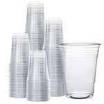 200 Clear Plastic Cups | 16 oz Plastic Cups | Clear Disposable Cups | PET Cups | Plastic Water Cups | Plastic Beer Cups | Clear Plastic Party Cups |Crystal Clear Cups