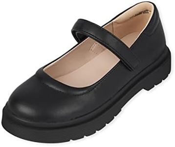 The Children's Place Girls Closed Toe Maryjane Flats, Black, 1 Big Kid