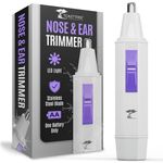 ToiletTree Products Nose Hair Trimmer for Women with LED Light - with Stainless Steel Blades, Water Resistance - Ear Nasal Hair Cutter/Removal
