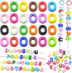 Large Letter Beads 26 Pcs 20mm 3D Paracord Beads Acrylic Colorful Bubble Big Alphabet Bead 6mm Large Hole Chunky Letter Bead for Keychains Purse Bag Charm Kit Backpack (26, Large Letter Beads O)