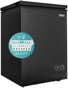 EUHOMY 3.5 Cu.Ft Chest Freezer with Removable Basket, Small Deep Freezer Adjustable 7 Thermostat, Quiet Mini Freezer Free-Standing Top Door, Energy Saving for Apartment/Garage/Basement/Dorm/Home,Black