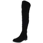 Kenneth Cole REACTION Women's Wind-Y Knee High Boot, Black Microsuede, 8 M US