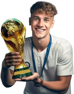 CHTRANS 2022 World Cup Replica Resin Soccer Collectibles Sports Fan Trophy Gold Bedroom Office Desktop Decor (5.1IN)