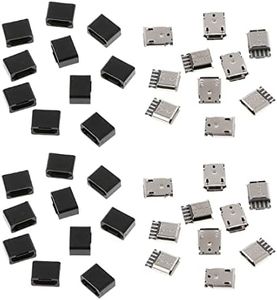 CY 50pcs Type B Micro USB Female 5 Pin Jack Port Socket Connector Solder Type Repair Parts