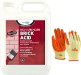 Perfectonish High Strength Brick Acid Cleaner With Protective Gloves - 5 Litres Patio Tile Cleaner for Cement Mortar Removal Paint Remover for Bricks (1)