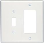 Leviton 80605-W Midway Size Thermoset Device Mount 2-Gang 1-Toggle Decora/GFCI Device Combination Wallplate, White