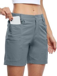 Willit Women's Shorts Hiking Cargo Golf Shorts Outdoor Summer Stretch Shorts with Pockets Water Resistant Utility Blue L