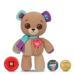 Thready Bear | Interactive 14" Plush Teddy Bear. Make A Wish & Bear Comes to Life. Magical Expressive Button Eyes - Happy, Sad, Winks & Blinks. for Kids Ages 3+.