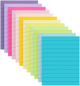 (12 Pack) Lined Sticky Notes 4x6 in,Large Super Sticky Note Pads for School