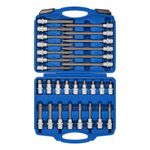 CASOMAN 1/2" Drive Hex Allen Key Bit Socket Set, H5-H19, CR-V, 30Pcs Extra Long Hex Bit Set, Extra Long Internal Hexagon Bit Socket Set