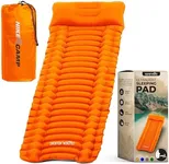 SereneLife Sleeping Pad with Pillow for Camping - Compact Sleeping Mat with Fast Inflation, Lightweight, and Tear-Resistant Backpacking Air Mattress with Carry Bag for Camping, Backpacking, Hiking