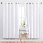 NICETOWN White Room Darkening Draperies and Curtains - Home Fashion Energy Saving Grommet Top Room Darkening Drape Panels for Bedroom (Set of 2, 66 by 72 Inch, White)