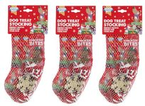 3 PACK GOOD BOY PAWSLEY CHRISTMAS DOG TREAT STOCKING 5PCS DOG PUPPY XMAS NATURAL TASTY TREATS & TOYS