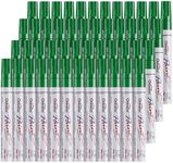 Overseas 48 Green Paint Pens Markers, Oil Based Permanent Markers Set - Quick Drying, Waterproof, Fade-Resistant, Medium Tip Paint Pens for Wood, Metal, Rock, Ceramic, Plastic, Canvas, Glass, Rubber