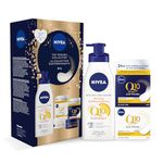 NIVEA The Firming Collection With Q10, Holiday Gift Set for Visibly Firmer Skin, Includes Anti-Wrinkle Day Cream, Night Cream and Firming Body Lotion, 3-Piece Skin Care Set