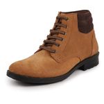 FAUSTO FST KI-667 TAN-44 Men's Tan Suede Leather Chukka High Ankle Boot (10 UK)