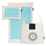 ProsourceFit Ki Acupressure Mat and Pillow Set with 100% Natural Linen and Coconut Fiber Filling; Spike Mat for Back and Neck Pain Relief, Muscle Relaxation, and Stress Relief, Paradise Cove