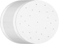 100 Pack Round Air Fryer Liners with Holes for Air Fryer Basket, Dumpling Paper, 10 Inch Perforated Bamboo Steamer Liner Sheets for Baking (White)