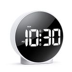 OQIMAX HD Digital Alarm Clock, Bedside Alarm Clocks with Large LED Display, Battery/USB Powered Digital Clock with 4-Level Brightness, Bedside Clock with Snooze, Dual Alarms, for Heavy Sleepers Kids