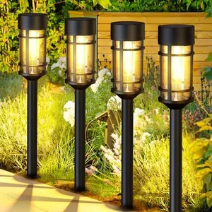 ILANCK Solar Pathway Lights 8 Pack, Bright Solar Lights Outdoor Waterproof IP65, LED Solar Garden Lights Metal Outdoor Solar Lights for Yard, Path, Landscape Driveway