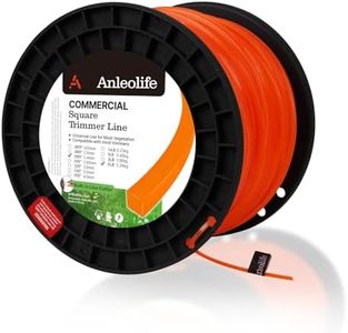 Anleolife 5-Pound Commercial Square .095-Inch-by-1280-ft String Trimmer Line in Spool,with Bonus Line Cutter, Orange