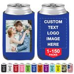 Personalised Can Cooler Sleeves Custom Beer Soda Drink Holders with Logo Photo Text Customised Gift for Christmas Wedding Party