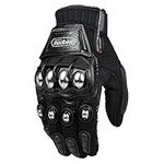 ILM Touchscreen Alloy Steel Outdoor Gloves Motorcycle Powersports Racing Gloves (XL, Black) Model 10C