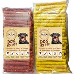 VIPCOLLECTION Dog Chew Sticks 0.4Kg Munchy Sticks Mix Flavours 200G Chicken Flavour And 200G Mutton Flavor Chewsticks Treat Snacks For All Breed Dogs (Chicken Mutton 400 Gram) |For All Life Stages