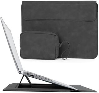 Allinside Laptop Sleeve 13-14 Inch Stand Case for MacBook Air 13 2018-2024 (M2 A2681 M1 A2337)/ MacBook Pro 13 2016-2024 (M2 A2686 M1 A2338 A2251 A2289 A2159), PU Leather Case with Pouch, Black
