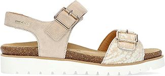 Mephisto Mobils Tarina Women's Double Tear Sandals with Removable Footbed, Light Sand, 3 UK