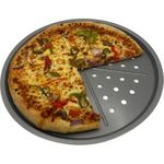 TIJAR® Pizza Tray, British Made, Strong Durable Non Stick Baking Tray, with Heat Holes for The Perfect Cook (Pizza Tray)