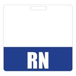 RN Badge Buddy (Blue) - Horizontal Heavy Duty Badge Tags for Resident Nurses - Double Sided Badge Identification Card