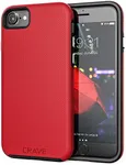 Crave Dual Guard for Apple iPhone SE 2022 (3rd gen), SE 2020 (2nd gen) ,8 ,7 , Shockproof Protection Dual Layer Case for iPhone SE/8/7 (4.7 Inch) - Red