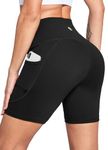 BALEAF Biker Shorts Women High Waist 6" Gym Workout Yoga Running Athletic Spandex Shorts with Pockets Black XL