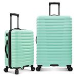 U.S. Traveler Hardside 8-Wheeled Spinner Luggage with Aluminum Handle System, Mint