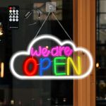 GEYUEYA Home LED Open Sign,19"x10" Neon Open Sign Dimmable, Powered by USB with Remote Control,Breathing,Fading and Flashing Modes,RGB Open Signs for Business Bar Restaurant Hotel Storefront Window