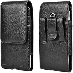 Tiflook Phone Holster for Samsung Galaxy S24 S23 S22 S21 S20 FE S10 S9 A51 A52 A53 Note 20 Note 10 Plus LG Stylo 5 PU Leather Case Pouch Belt Phone Holder with Belt Clip,Black