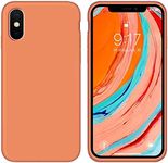 Case for iPhone X/iPhone Xs 5.8 inch Liquid Silicone Gel Rubber Phone Case,Full Body Slim Soft Microfiber Lining Cushion Shockproof Protective Case Compatible with iPhone X/iPhone Xs (Orange)