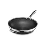 HexClad Hybrid Nonstick Wok, 30 cm, Stay-Cool Handle, Dishwasher Safe, Induction Ready, Compatible with All Cooktops