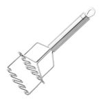 Fackelmann OPAL Double Potato Masher, Food Masher, Vegetable Masher & Crusher, Stainless Steel, 28x11x6.5cm, Silver